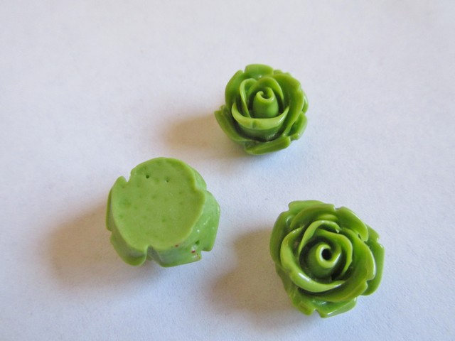 (image for) Green resin flower 1/2" (1 Pc) #FL8 - Click Image to Close